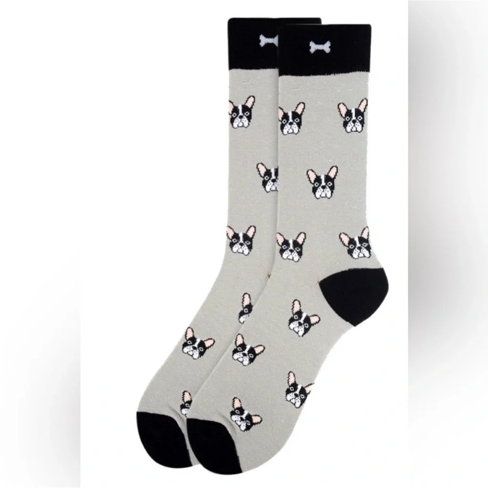 Women’s Novelty Graphic Crew Socks 3-Pairs- Pugs New